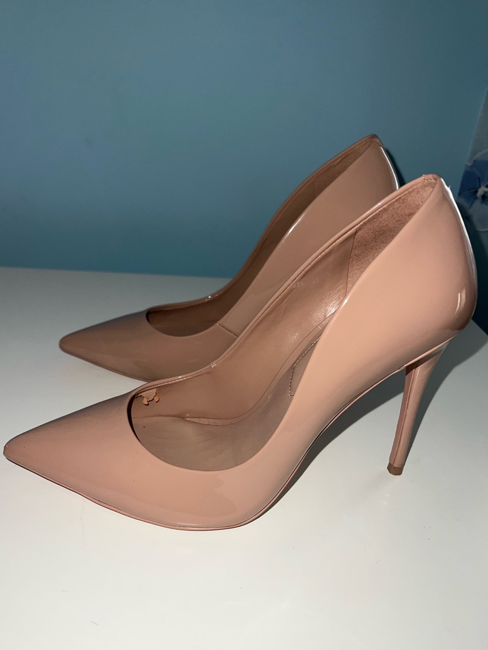 Aldo Nude Patent Pointed-Toe Stiletto Pumps